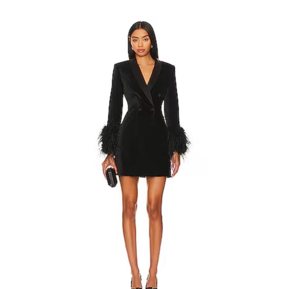 Balmain Black Blazer with Feathered Cuffs - Picture 2 of 4